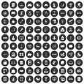 100 balance icons set black circle Royalty Free Stock Photo