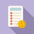 Balance invoice paper icon flat vector. Service business