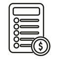 Balance invoice paper icon outline vector. Service business
