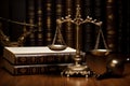 Balance judge gavel concept law symbol verdict legal justice court lawyer book Royalty Free Stock Photo