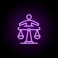 balance, justice icon. Elements of Professional SEO in neon style icons. Simple icon for websites, web design, mobile app, info Royalty Free Stock Photo