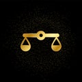 balance, justice, scales gold icon. Vector illustration of golden particle background Royalty Free Stock Photo