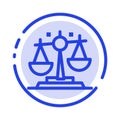 Balance, Law, Justice, Finance Blue Dotted Line Line Icon