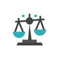 Balance, Law, Justice, Finance Flat Color Icon. Vector icon banner Template