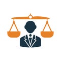 Balance, law, justice icon. Simple editable vector Royalty Free Stock Photo