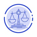 Balance, Law, Loss, Profit, Blue Dotted Line Line Icon