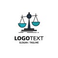 Balance, Law, Loss, Profit, Business Logo Template. Flat Color