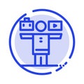 Balance, Life, Play, Work Blue Dotted Line Line Icon