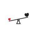 Balance love pure with love black logo symbol icon vector graphic design illustration idea creative