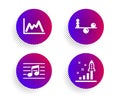 Balance, Musical note and Diagram icons set. Development plan sign. Concentration, Music, Growth graph. Vector