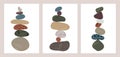 Balance pebble stone harmony vector Illustration. Simplicity calm and zen of cairn rock shape. Modern abstract wall Royalty Free Stock Photo