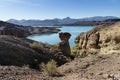 Balance Rock On The Shore Of Lake Havasu Royalty Free Stock Photo