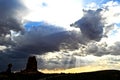 Balance rock at sunset