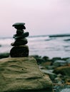 Balance rocks trial markers at Rock beach