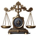 BALANCE SCALE ISOLATED ON TRANSPARENT BACKGROUND Royalty Free Stock Photo