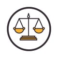balance scale flat isolated icon Royalty Free Stock Photo