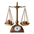 BALANCE SCALE ISOLATED ON TRANSPARENT BACKGROUND Royalty Free Stock Photo