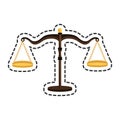 Balance scale justice isolated icon Royalty Free Stock Photo