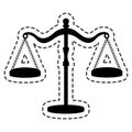 Balance scale justice isolated icon Royalty Free Stock Photo