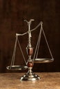An ornate silver balance scale. Royalty Free Stock Photo