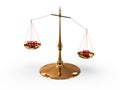 Balance scale with yes and no Royalty Free Stock Photo