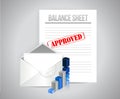 Balance sheet approved concept illustration