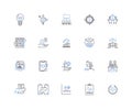 Balance sheet estimations line icons collection. Assets, Liabilities, Equity, Valuation, Capital, Projections