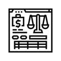 balance sheet line icon vector illustration