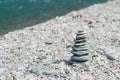 Balance stack stone river side Royalty Free Stock Photo