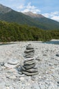 Balance stack tone on river side Royalty Free Stock Photo