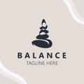 Balance stone logo massage stone yoga, rock arrangement for spa and health meditation symbol