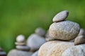 Balance - stone pyramide in the garden Royalty Free Stock Photo