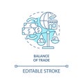 Balance of trade turquoise concept icon