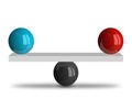 Balance with two spheres Royalty Free Stock Photo