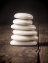 Balance, white stacked stones