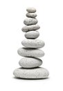 Abstract Balance White Stones Isolated Royalty Free Stock Photo