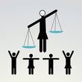 Balance woman stickpeople Royalty Free Stock Photo