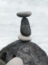 Balanced black and white zen rocks Royalty Free Stock Photo