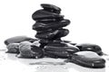 Balanced black zen stones Royalty Free Stock Photo