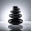 Balanced Black Zen Stones in a Perfect Stack Royalty Free Stock Photo