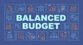 Balanced budget word concepts blue banner