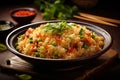 Balanced feast Enjoy a nutritious dinner with Asian fried rice