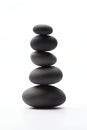 Balanced Japanese Rocks in Ascending Order, Isolated on White. Generative ai Royalty Free Stock Photo