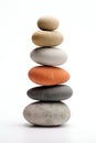 Balanced Japanese Rocks in Ascending Order, Isolated on White. Generative ai Royalty Free Stock Photo