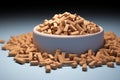 Balanced pet diet 3D rendering of pet food bone