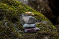 Balanced pile of stones in river Royalty Free Stock Photo
