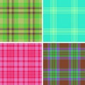 Balanced plaid pattern set UI backgrounds. Orderly tartan grids aid readability. Vector precision keeps edges crisp Royalty Free Stock Photo