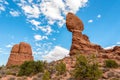 Balanced rock in the Arches National Park Royalty Free Stock Photo