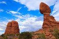 Balanced rock, Arches National Park, Utah. Red rocks Royalty Free Stock Photo