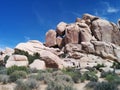 Balanced rock creates gap on mountain